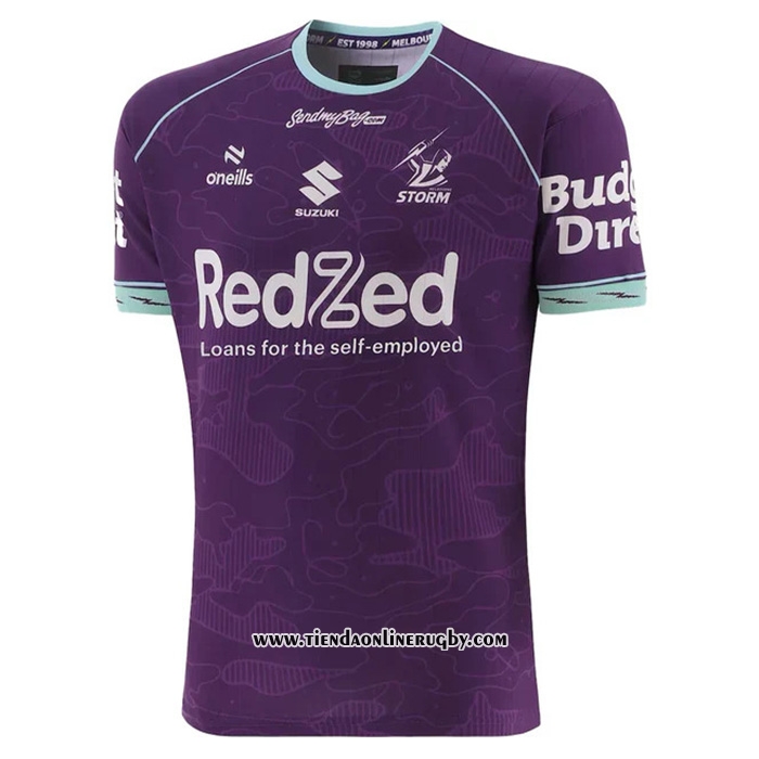 Camiseta Melbourne Storm Rugby 2026 Entrenamiento Violeta